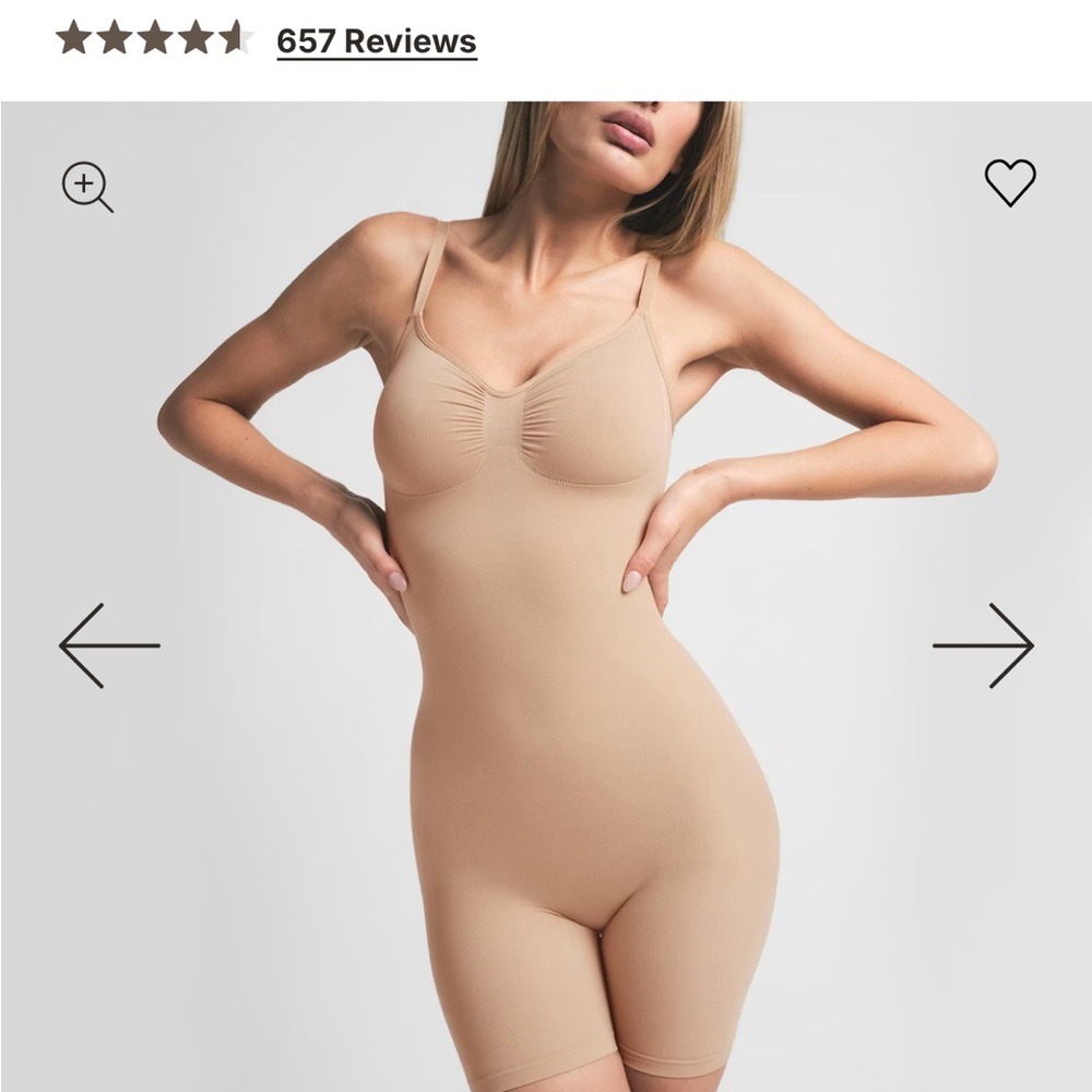 SKIMS Mid Thigh Bodysuit Shapewear 2XL in Clay